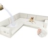 Arfntevss Waterproof Corner Sectional Couch Covers for Dogs Pet L