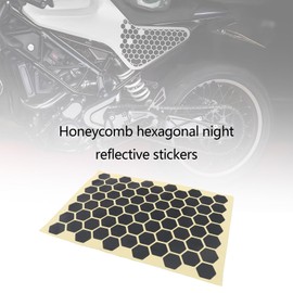 SG Store 72-Piece Reflective Sticker Set with High Visibility Honeycomb Set Reflector Universal Safety Sticker for Car Bicycle Motorcycle Helmets Black
