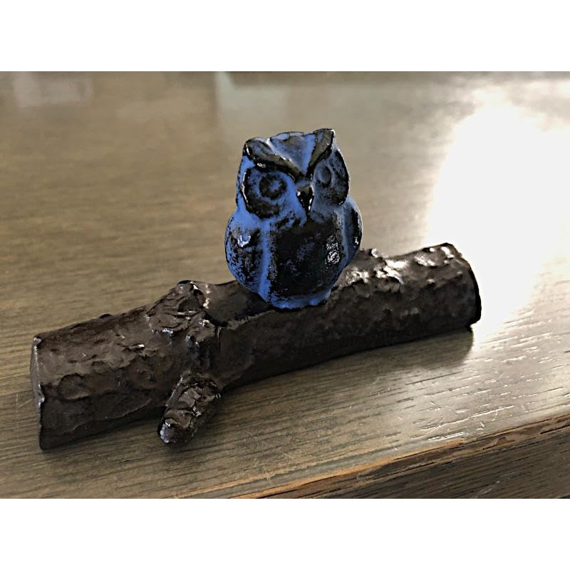 文鎮/ペーパーウェイト ふくろう 木 【伝統工芸品南部鉄器】