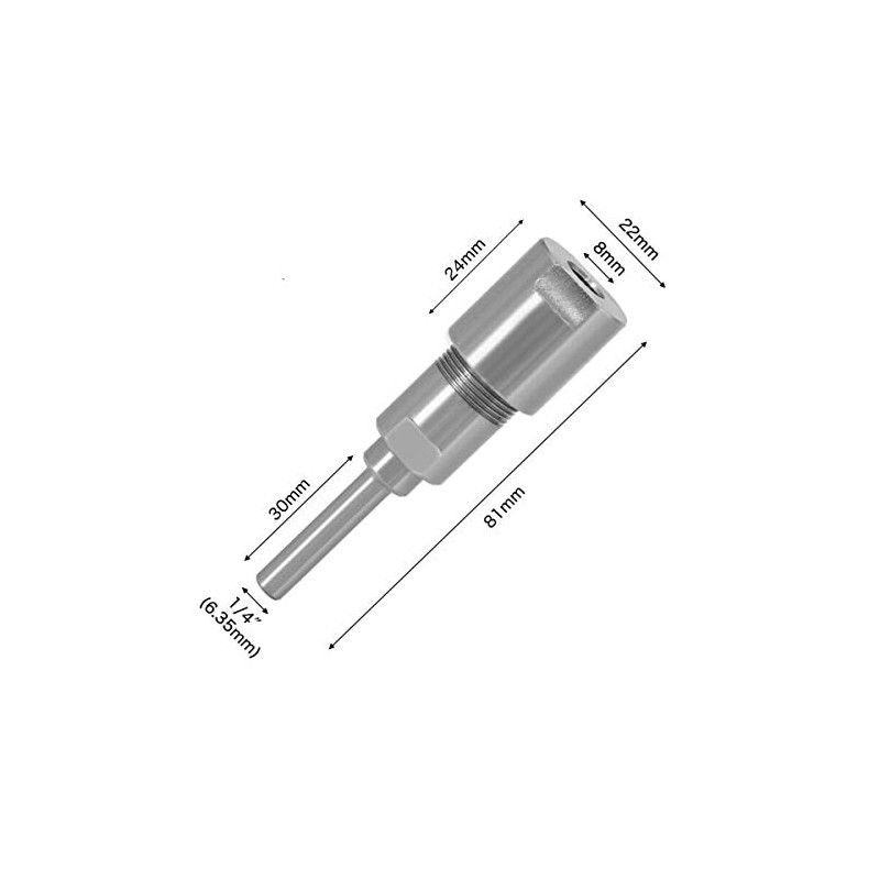 KATSU 1/4 Inch Shank Router Collect Extension Rod Holder Chuck