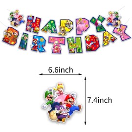 13 Packs Mario party supplies,12pcs Mario Hanging Swirls and 1 Happy Birthday Banner for Mario party decoration