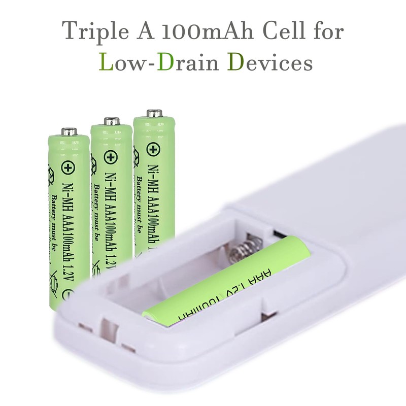 12 Pcs 1.2V AAA 100mAh NiMh Rechargeable Batteries for Solar