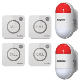 taoctee Panic Button Alarm for House Remote Control Office Siren Alarm System Sound & Light Emergency Panic Button for Security,Elderly,Home,Shop,Business,Luxury Store(Battery Operated & USB Charging)
