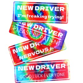 Kanayu 4 Pcs New Driver Magnet for Car Reflective Please Be Patient Signs Student Novice Funny Magnetic Car Removable Magnet Teen Driver Signs for Car Vehicle Bumper Safety Warning Gifts Accessories