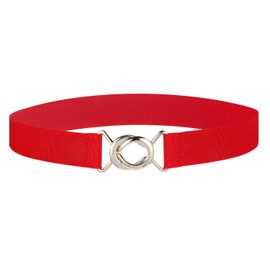 Syuer Women Stretchy Skinny Waist Belt Simple Style Elastic Belt for Jeans Dresses, Red, XXL-XXXL (35”-45”)
