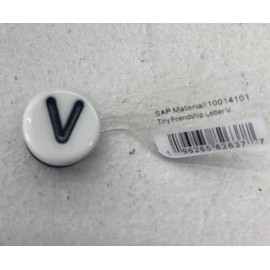 jibbitz - crocs Tiny Friendship Letter V White And Black Shoe Charm