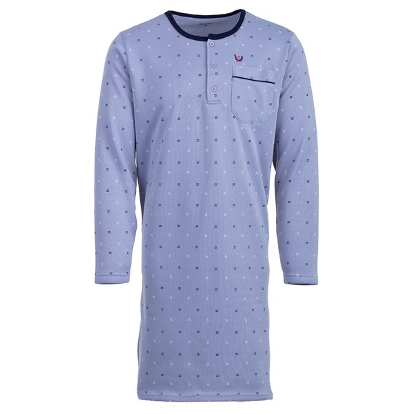 Henry Terre Men's Long-Sleeved Thermal Wave Design Chest Pocket Button