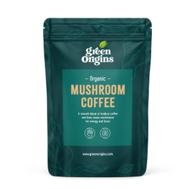 Organic Mushroom Coffee from Green Origins | 100g- 10 Servings | Luxury Aroma & Enhanced Taste| Functional Mushroom Superfood | Vegan, Kosher & Gluten-Free