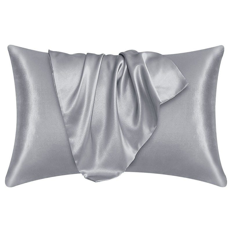 Yorkshire Bedding Satin Pillow Cases 2 Pack – Luxurious Grey