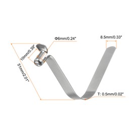 sourcing map 8pcs Single Button Kayak Paddle Snap Spring Clip 6x10x51mm 65Mn Spring Steel V-Shaped Hollow Lift Telescopic Locking Tube Pole Clips for Tent Umbrella Camping