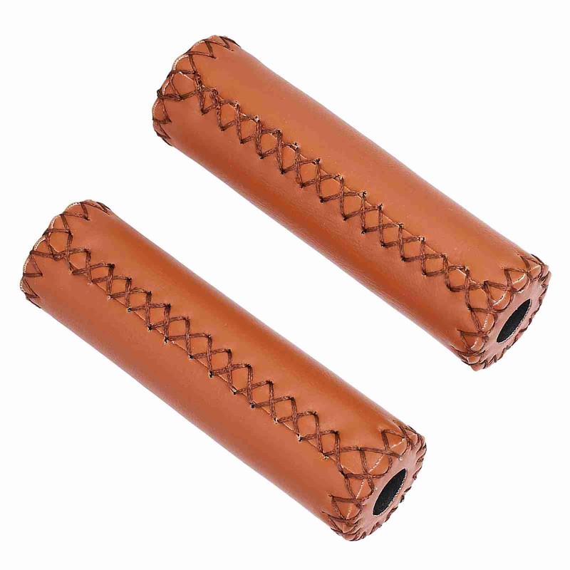 Handlebar Grips Three Color Retro Leather Bike Cover Grip for