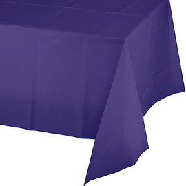 Club Pack of 12 Purple Disposable Plastic Table Cloth Covers 9'
