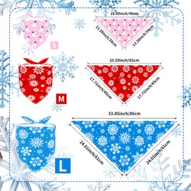 Pai Sence 30 Pack Winter Dog Bandanas Bulk for Small Dogs Adjustable Seasonal Dog Bandanas for Doggies Size 18 Inch Dog Bandanas for Puppy Cats XSmall Breed Snow Costume S