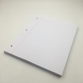 Shuokecrafts Filler Paper, 8-1/2" x 11", College Rule, 3-Hole Punched, Loose-Leaf Paper for 3-Ring Binders,100sheets per pack(white)