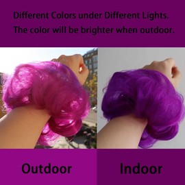 LaLuLoLi Women's Thick Hair Bun 2PCS Purple Curly Wavy Updo Hair Bun Extensions Synthetic Heat Resistent Natural Fiber Messy Hairpieces for Women Party Daily Use (#51P Purple Color)