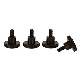 PrecisionGeek Black Steel M4 x 8mm Knurled Shoulder Thumb Screws DIN 464 (Set of 4)