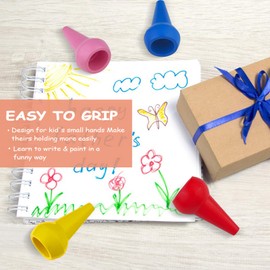 Rseuphiee 12 Colours Toddler Wax Crayons, Finger Colouring Pencils, Safe and Non-Toxic, Montessori Toy, Colourful Painting Time, Perfect for Graffiti, DIY Projects and Creative Hours