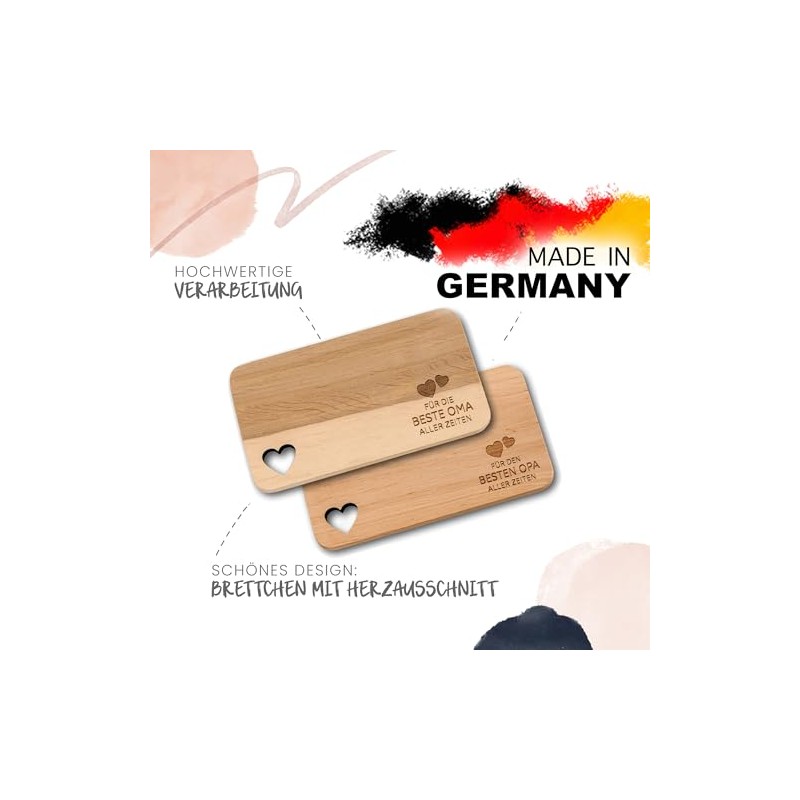 Spruchreif Set of 2 breakfast boards with engraving "Oma" and
