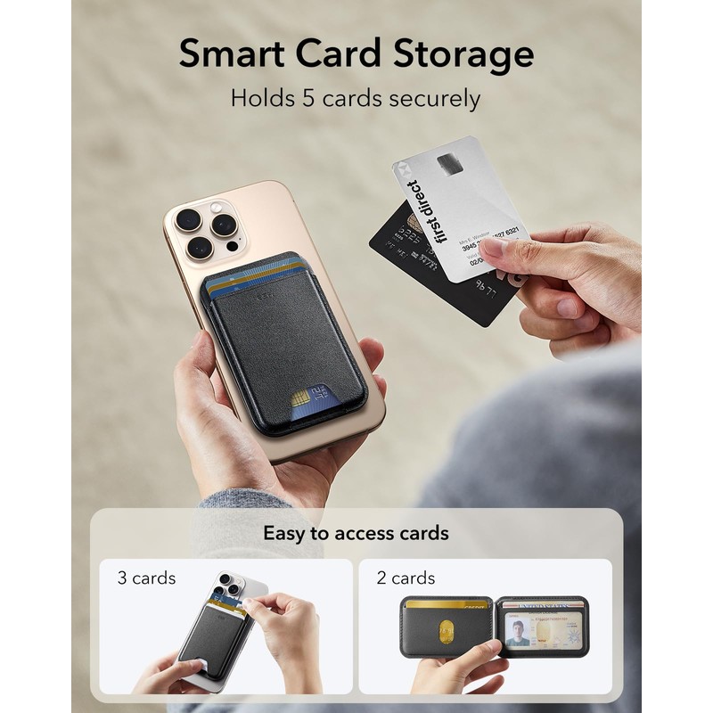 ESR Upgraded for MagSafe Wallet, 5 Card Holder, RFID Blocking,