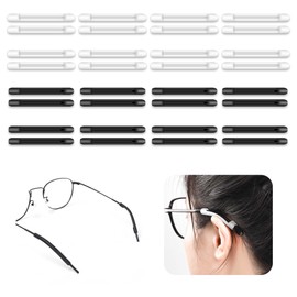 SooGree 16 Pairs Silicone Eyeglasses Temple Tips Sleeve Retainer, Glasses Temple Holders Anti-slip Eyeglass Retainer (thick)