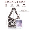 Jywmsc Women's Fluffy Leopard Print Plush Shoulder Bag Large Tote