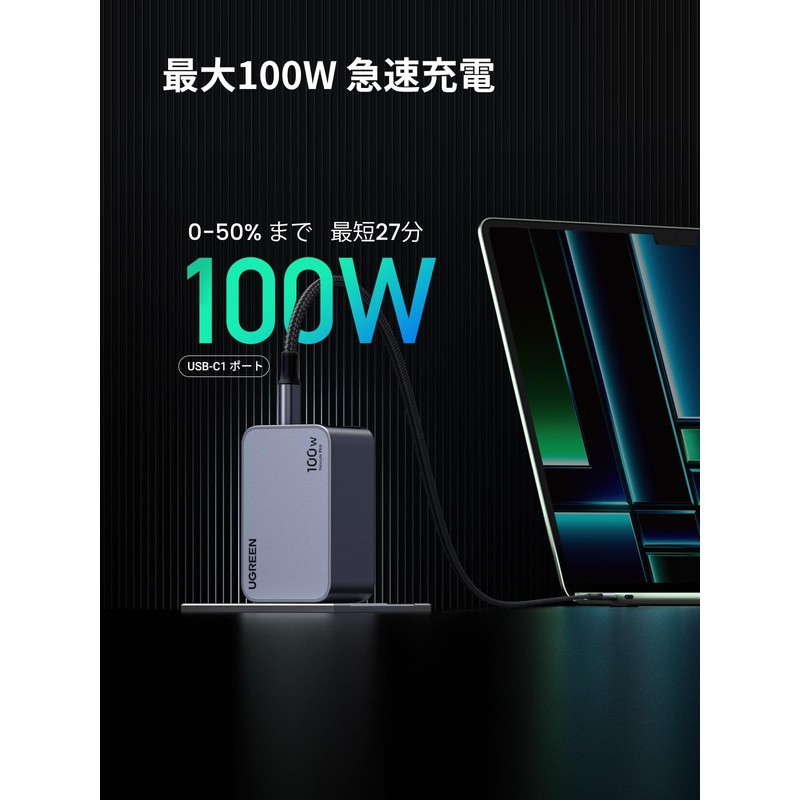 UGREEN Nexode Pro Charger 100W 3 Ports Compact and Lightweight