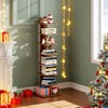 TUTOTAK Narrow Bookshelf, 8-Tier Bookcase, Spine Book Shelf for Small