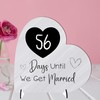 Wedding Countdown Plaque - Medium MDF Wood Heart-Shaped Keepsake -