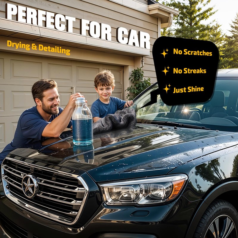 SMINDER 2-Pack 1200 GSM Car Drying Towels – Microfiber Towels