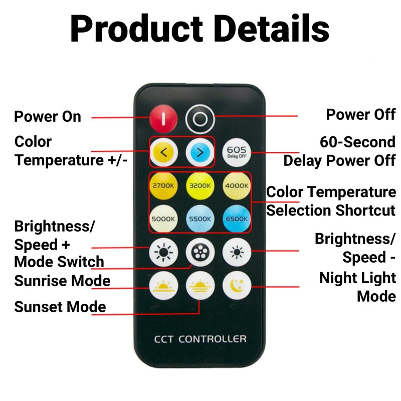 Mini RF Dimmer Controller 17 Keys Wireless Remote Control for