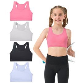 Sascina Training Bras for Girls 6-7 Seamless Bra Girls Racerback Sports Bras - No Pads, Chest Double Lined