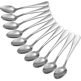 Anpro 10 PCS Cucharas de Té, Café,Cucharillas de Acero Inoxidable para Té, Café,Postre, Pastel (12.3CM)