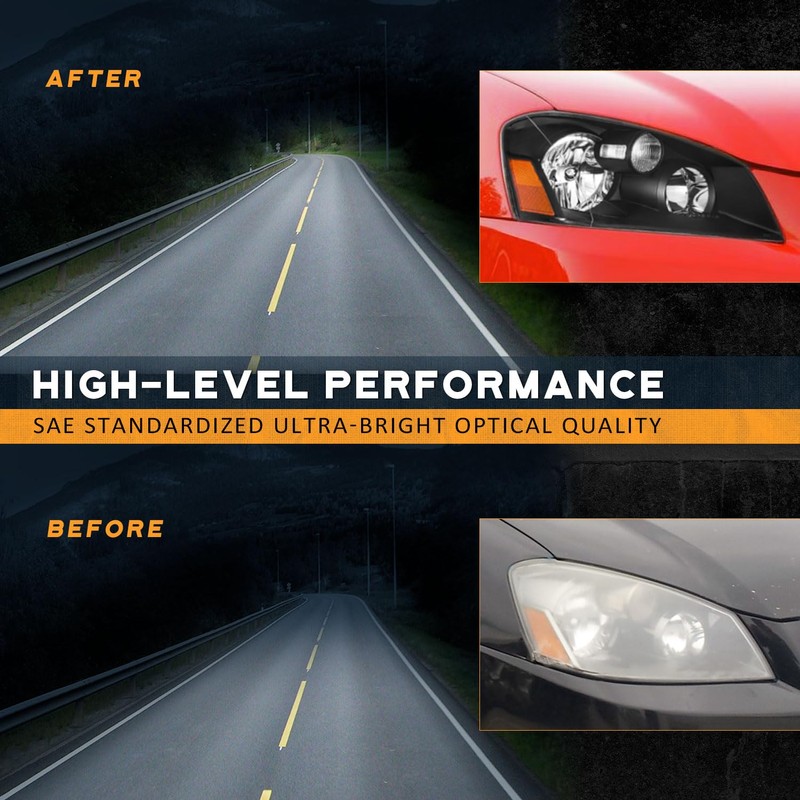 Halogen Headlights for 2005-2006 Nissan Altima Headlight Assembly Compatible with