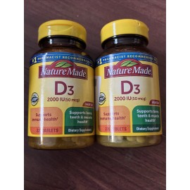 Nature Made 2 Nature Made Vitamin D3 - 2000 IU (50mcg) - Value Size 220 Tablets - Ex: 7/25