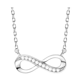 SOFIA MILANI - Women's Necklace 925 Silver with Zirconia Stones - Infinity Pendant, Sterling Silver, Cubic Zirconia