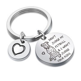 DZOSW Pitbull Owner Jewelry Pitbull Lover Keychain Dog Accessories Keychain Pitbull Mom Gift Dog Charm Gift Bulldog Keychain Pitbull Lover Jewelry Pitbull Jewelry