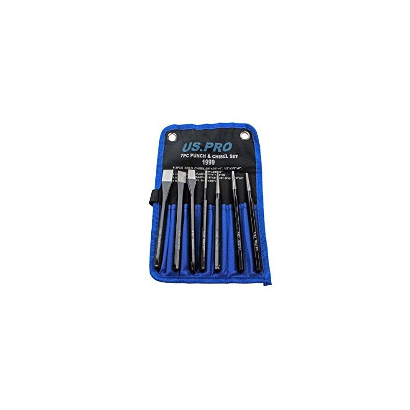 US Pro 7 Piece Punch and Chisel Set Chrome Vanadium