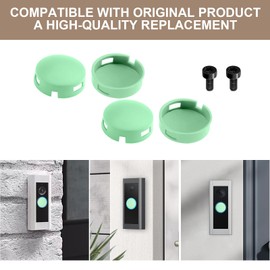 UIHRLM 4PCS Doorbell Button Replacement Compatible with Doorbell Pro, Video Doorbell Buttons & Video Doorbell Elite Buttons Replacement Set with Screws for Repair Cracked Split Button (Green)