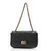 Karl Lagerfeld Paris Agyness Solid Shoulder Bag, Black/Gold