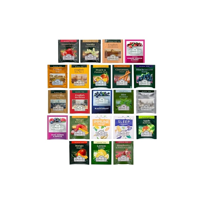 Ahmad Tea Sampler Assortment, Variety Pack (44 Count), 22 Unique