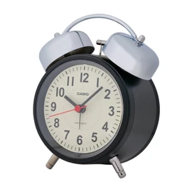Casio TQ-720J-1CJF Alarm Clock, Atomic Clock, Black, Analog Bell, Twin Bell, Snooze Function, Light