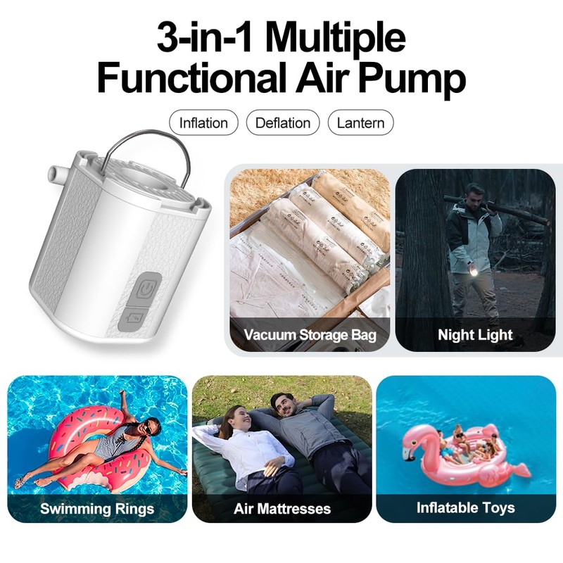 NeovaNex GIGA Tiny Pump :3-in-1 One Button Click Inflation &