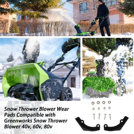 XTPTFABS Snow Thrower Blower Wear Pads Compatible with Greenworks Snow Thrower Blower 40v, 60v, 80v