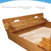 Beipoo Kids Wooden Sandbox with Cover, Large Wood Sandbox with