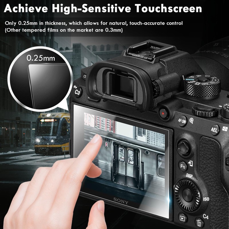 Rieibi 3-Pack Fuji X-H2S/X-H2 Screen Protector + Top Screen Protector
