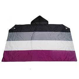 AZ FLAG - Cape Flag Rainbow Sexless - 150 x 90 cm - Asexuality Cape Flag 100% Polyester with Integrated Sleeves and Hood - Body Flag 80 g