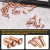 sourcing map 150 Pcs Copper Solid Rivets, 0.16"x0.47" Half Round