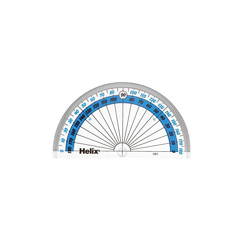 Helix 10cm 180 Degree Protractor (Box of 50)