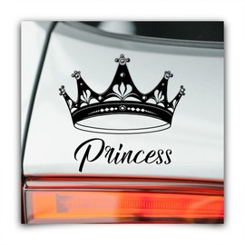 Die Cut Princess Crown Sticker Decal for Car, Laptops, Girls Room Wall Decor, Crown Wall Decals and Custom Bumper Stickers for Cars, Perfect Princess Bedroom Decoration by FaceMemory (Black)