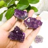 YOUYOUULU 4pcs Natural Amethyst Knobs Crystal Knobs Cabinet Stone Pulls